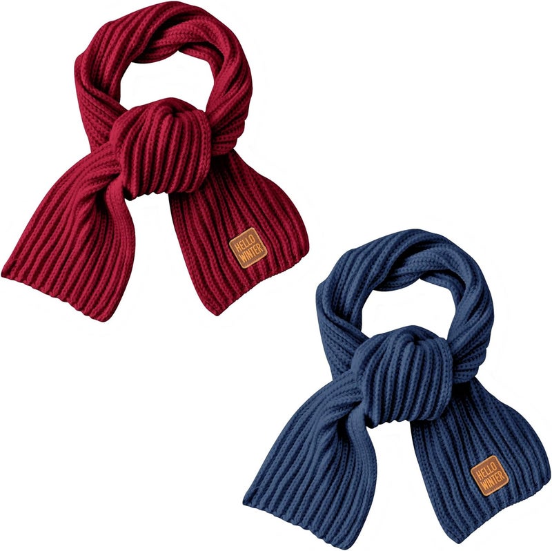 Hello Winter Kids Scarf Winter Neck Warmer Toddler Neck Scarf Girls Thick Scarves Boys Warm Neck Warp 2-12 Years - Image 1